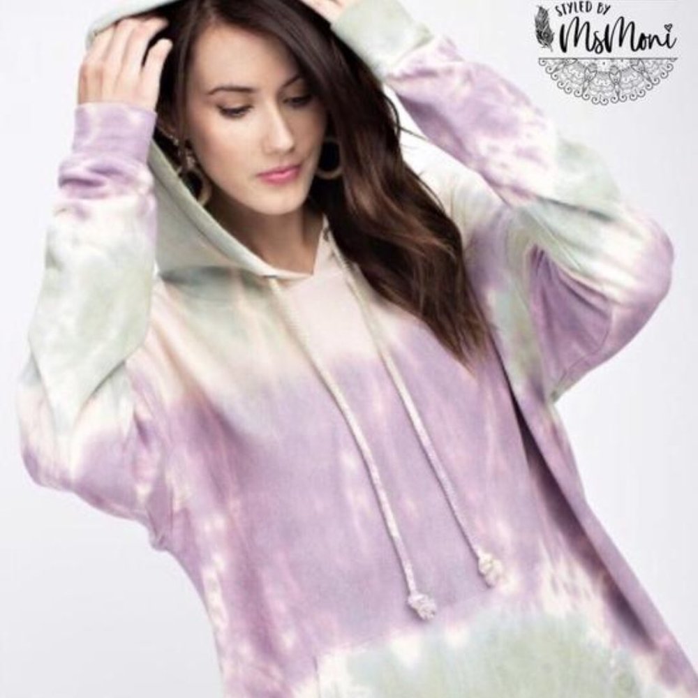 Tie Dye Hoodie with Back Cutout